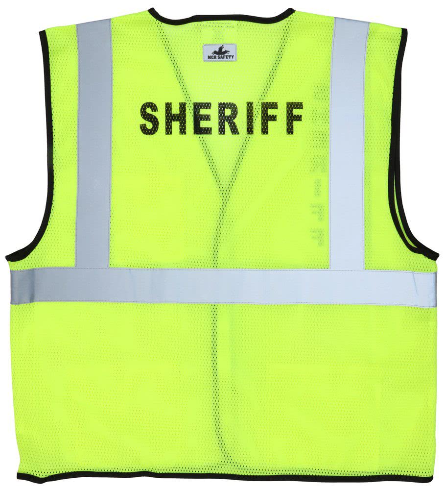 MCR Safety Hi-Vis Reflective Lime SHERIFF Safety Vest VCL2MLSHF - Newest Products