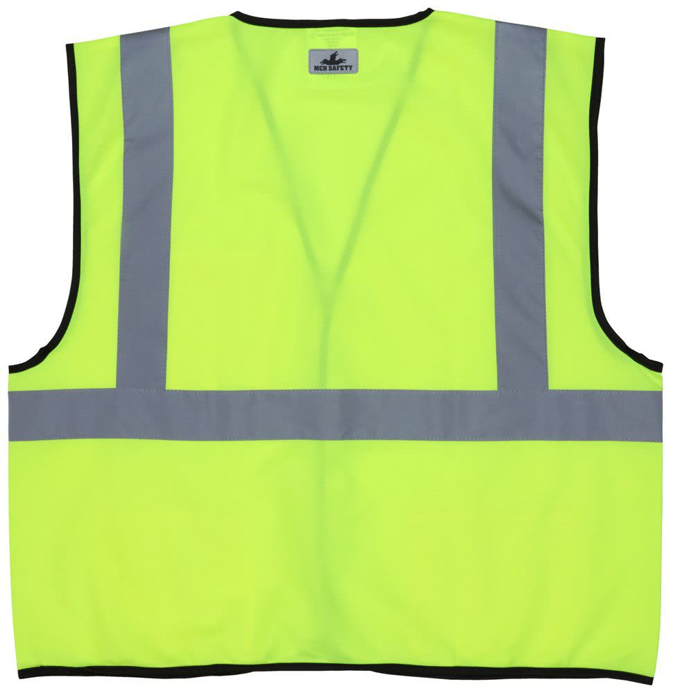 MCR Safety Class 2 Solid Lime Safety Vest - Traffic Vests