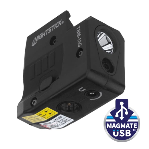 Nightstick TSM-13G subcompact weapon light with green laser for Sig Sauer P365, front angle