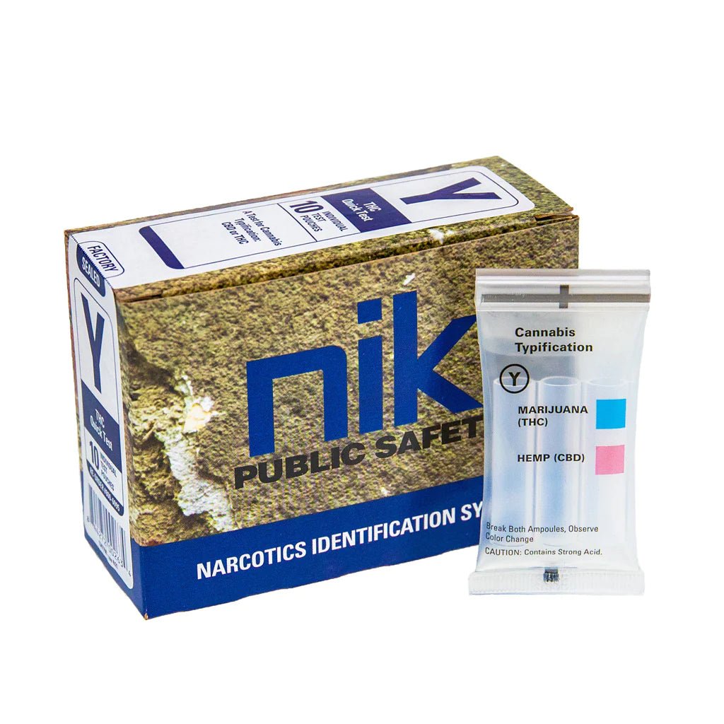 NIK Test Y THC Quick Test 1347798, box of 10 with Cannabis Typification test pouch