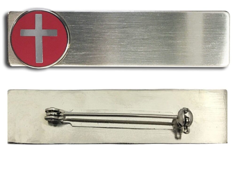 Personalized Engraved Name Badge with Cross Logo - Nameplates