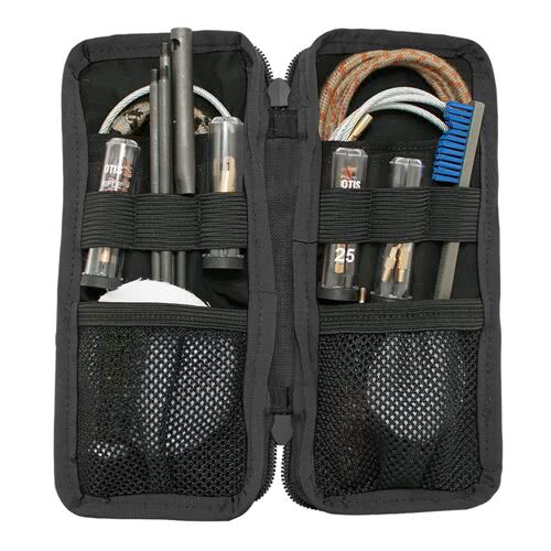 Otis Technology Defender Series FG-901 cleaning kit for 38 and 9mm pistols, kit contents shown
