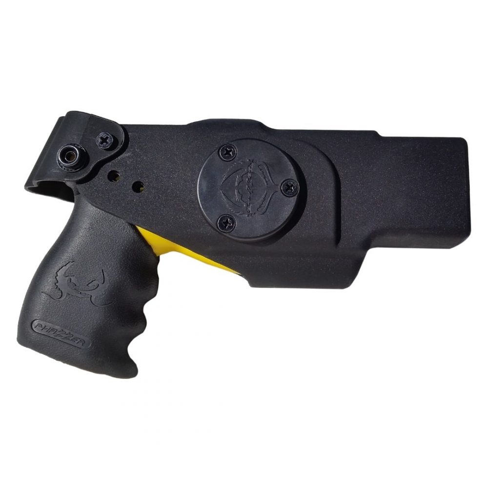 PhaZZer Enforcer Level 2 ambidextrous duty holster in black with rotating hood, model 1-PHZ-HOL-RH