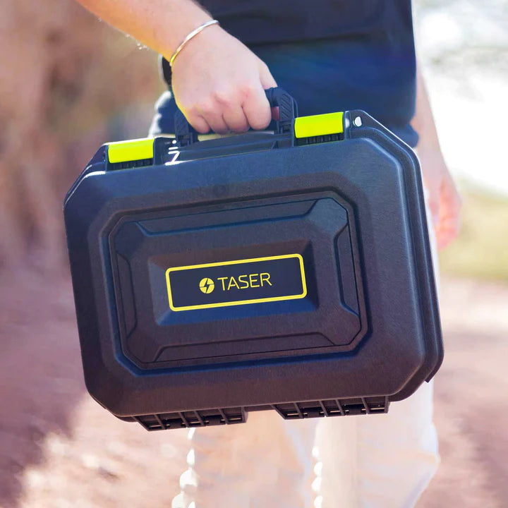 Plano 20600 TASER hard case in black, angled exterior view showing industrial-strength case body