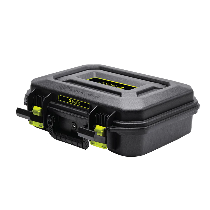 Plano 20600 TASER hard case in black, front view showing dual lockable latch hardware