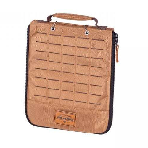 Plano Guide Series Blade Bag in brown 1680 denier fabric, showing MOLLE webbing and padded carry handle