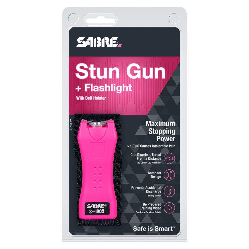 Sabre Dual Capacitor Stun Gun with LED Flashlight - Other Stun Guns