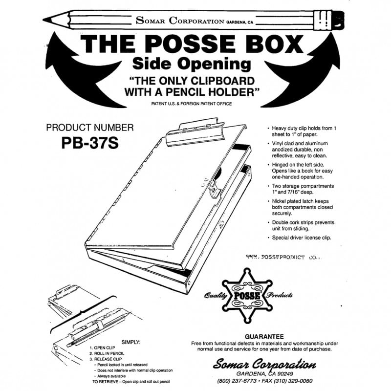 Posse Box Dual Tray Side Opening PB37S - Notepads, Clipboards, &amp; Pens