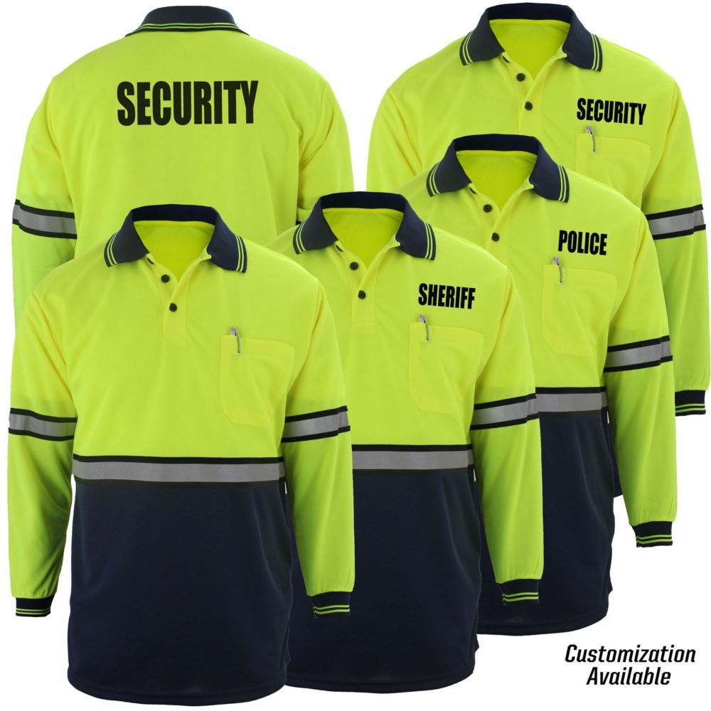 First Class Two-Tone Long-Sleeve Uniform Polo Shirt - Clothing &amp; Accessories
