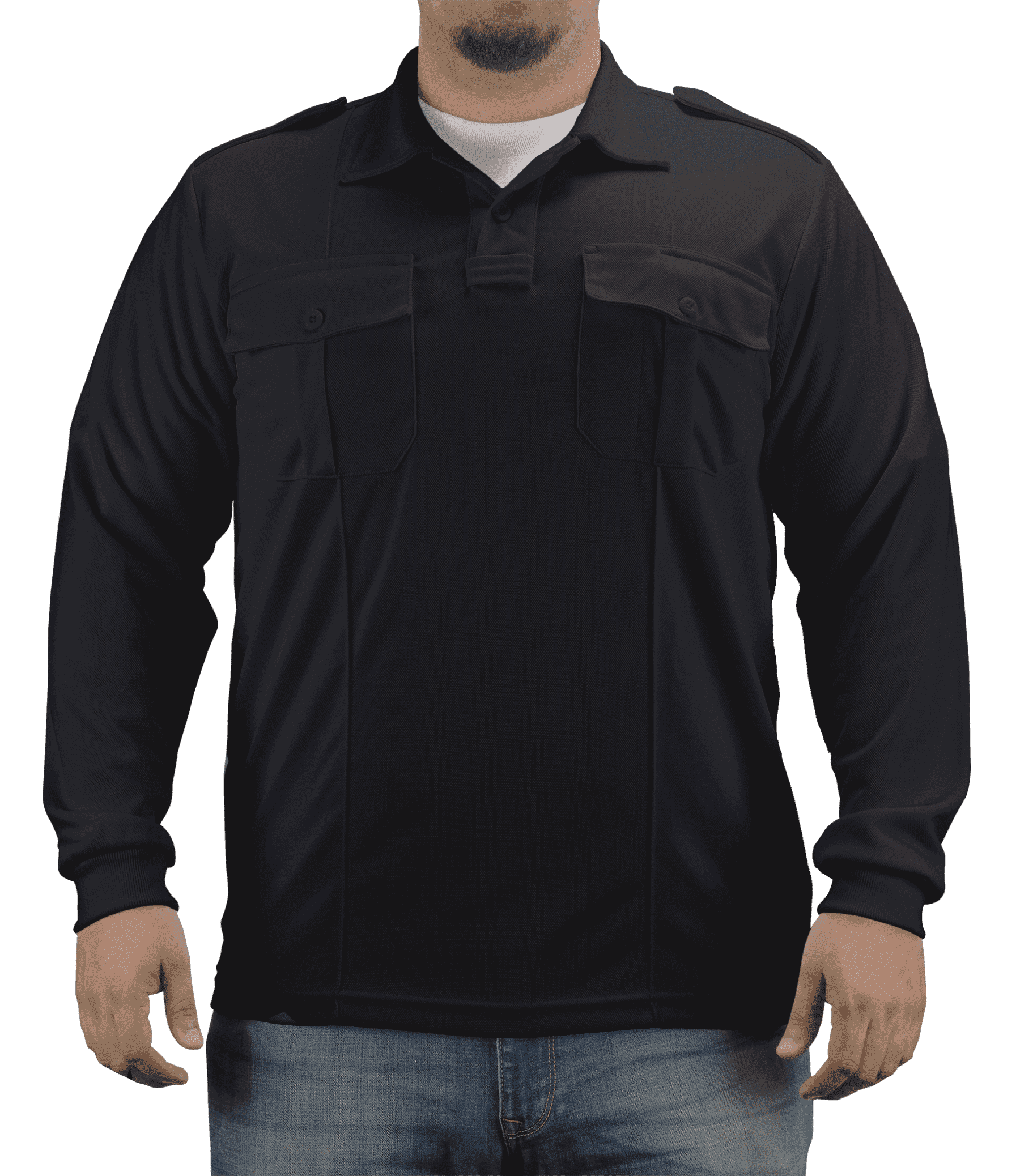 Pro-Dry Long Sleeve Polo Shirt with Two Pockets - Discontinued