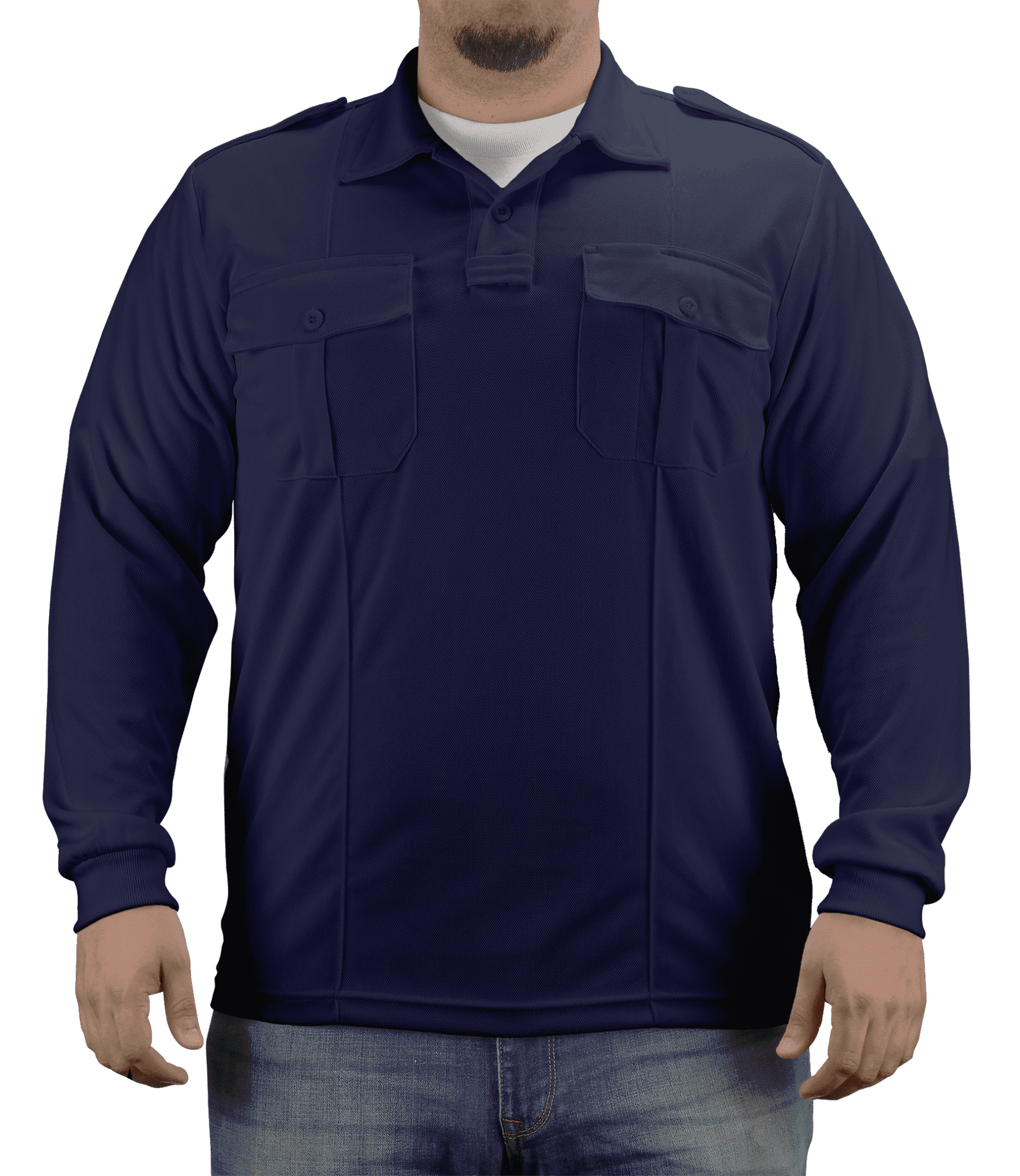 Pro-Dry Long Sleeve Polo Shirt with Two Pockets - Discontinued