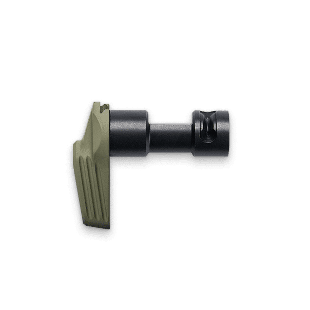 Radian Talon-GI safety selector R0383 with Radian OD Green ribbed long lever on black selector shaft