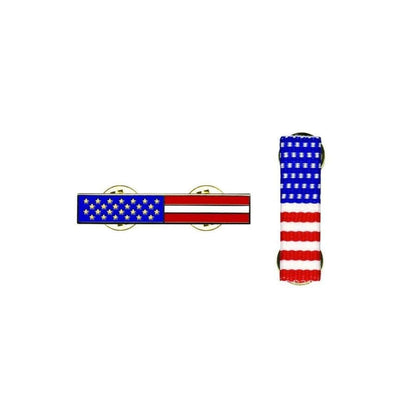 Rectangle American Flag Pin - Rank Insignia