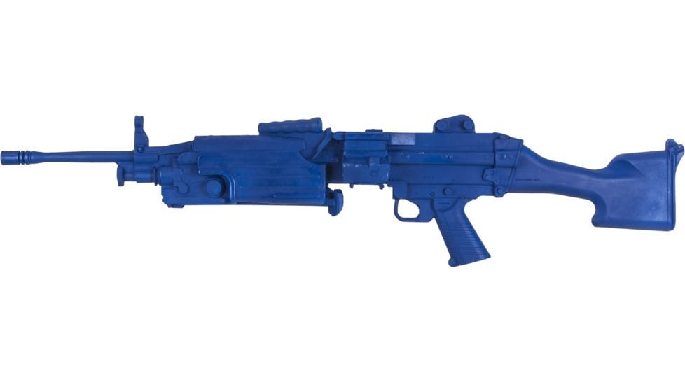 Rings BlueGuns FN M249 SAW training replica in blue, weighted and non weighted law enforcement training gun