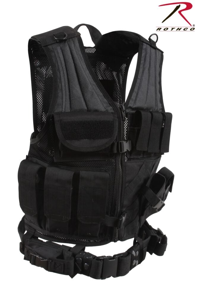 Rothco Cross-Draw MOLLE Black Tactical Vest 6491 - Tactical Vests