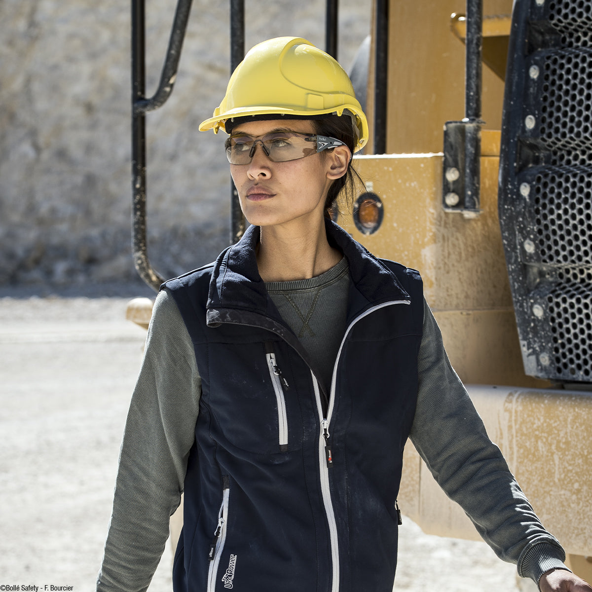 Bollé RUSH+ SAFETY SPECTACLES PC CLEAR PLATINUM PC TPR RIMLESS - Newest Products