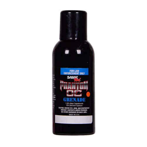 SABRE Red Phantom OC Grenade AG-PTM-40 MK-5 3.6 oz black cylindrical canister alternate angle