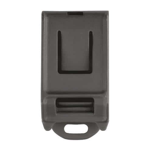 Safariland 745BL clip-on holster belt loop in black, front view on white