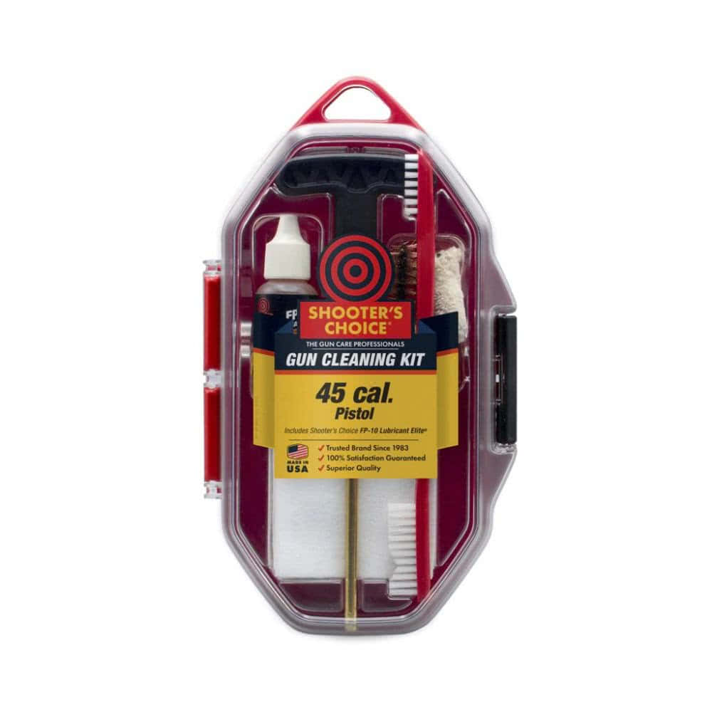 Shooter’s Choice Rifle, Pistol, and Shotgun Gun Cleaning Kits – .45 -