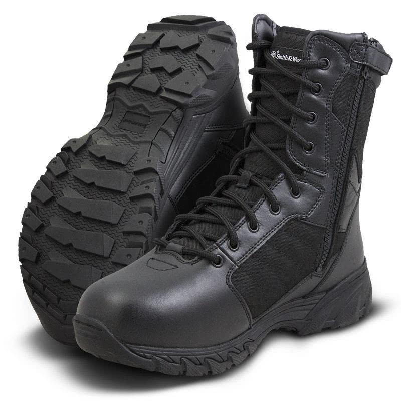 Smith & Wesson Footwear 8" Breach 2.0 Side-Zip Boots 11011 - Clothing &amp; Accessories