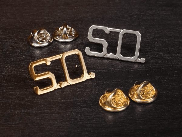 SO Pin Security Officer Collar Pin in Gold or Silver - Pair - Rank Insignia