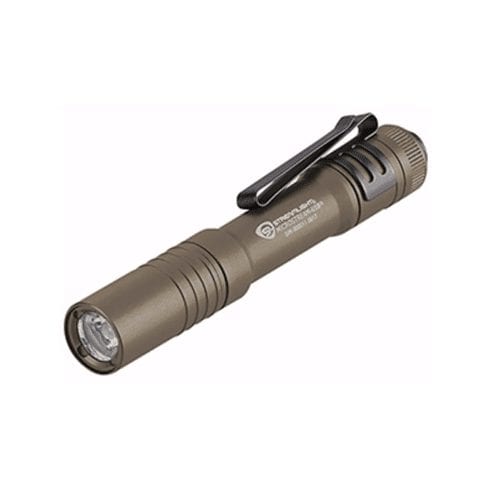 Coyote Streamlight MicroStream USB pocket flashlight on a white background, MPN 66608 or 66609