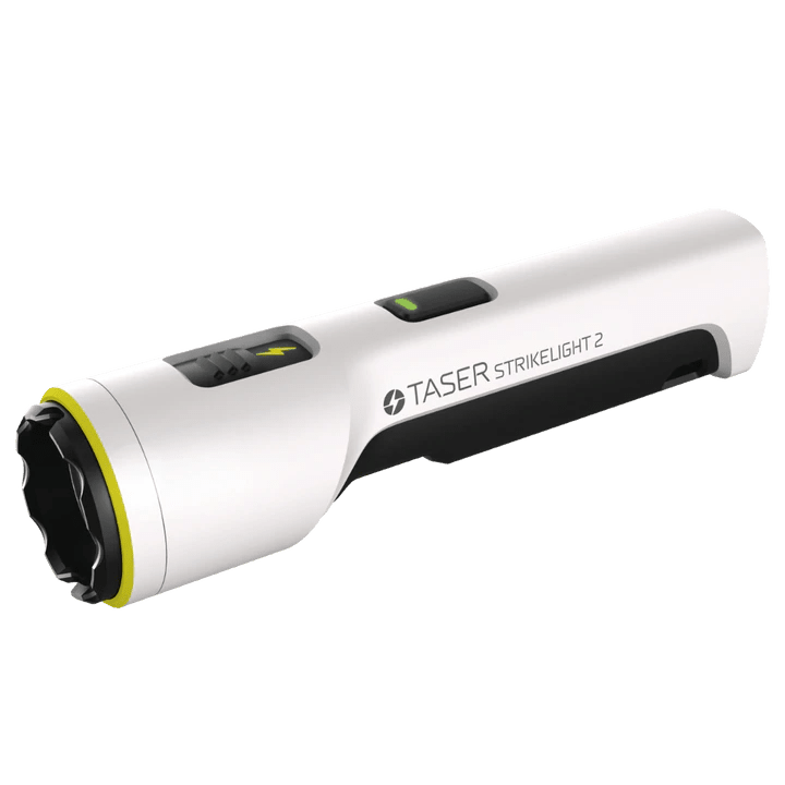TASER StrikeLight 2 feature callout graphic showing USB-C fast charging capability