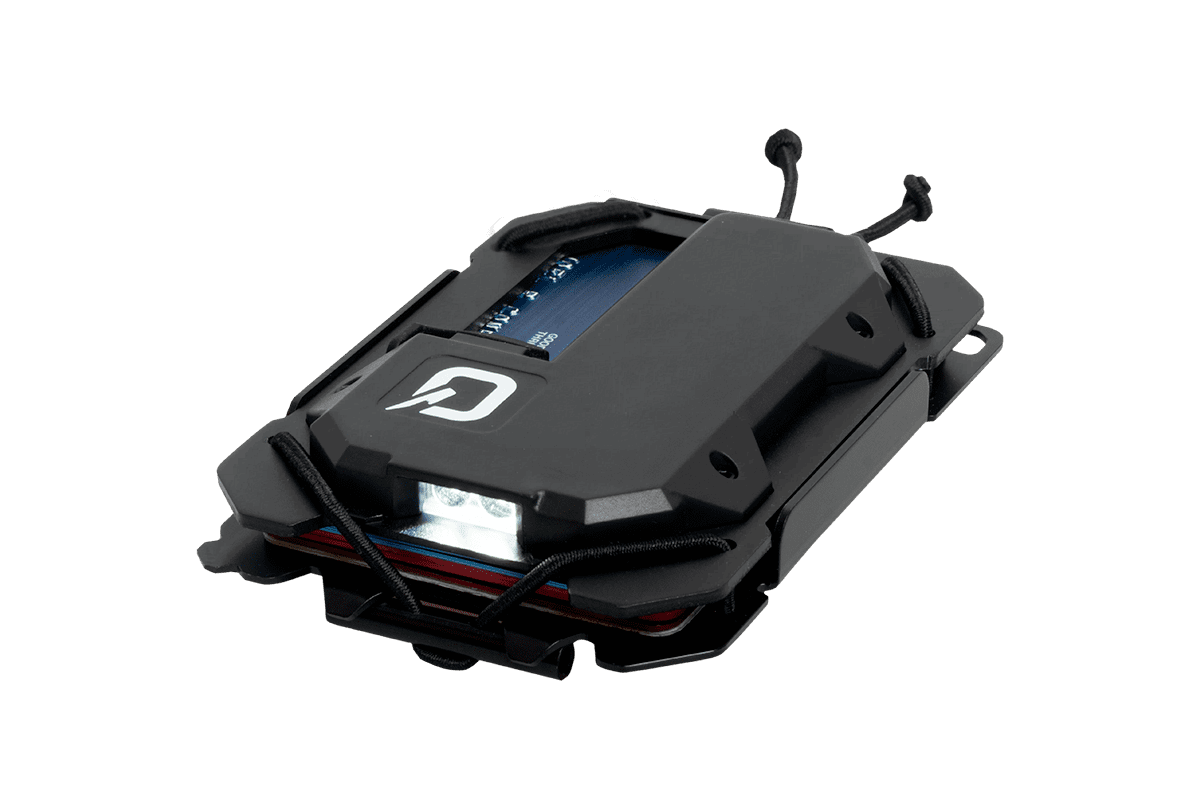 Quiqlite TAQ RFID Credit Card Wallet with Multi-tools and a Flashlight - Black