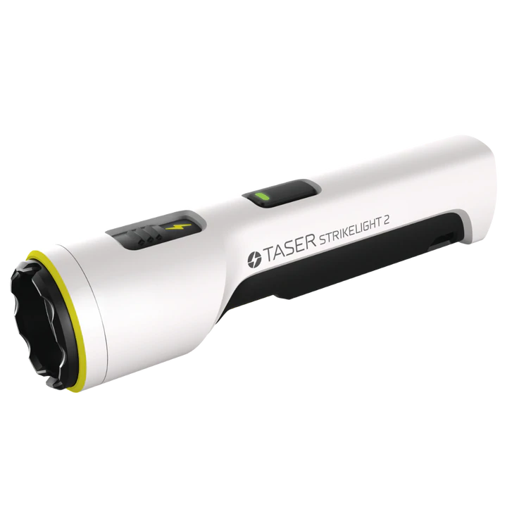 TASER StrikeLight 2 feature callout graphic showing USB-C fast charging capability