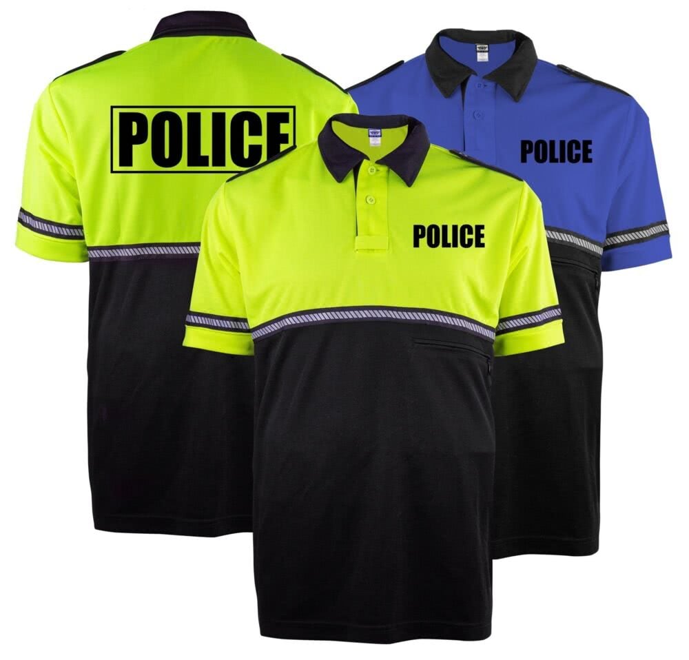Two-Tone Bike Patrol Uniform Polo Shirt with Reflective Hash Stripes - Bike Patrol Clothing