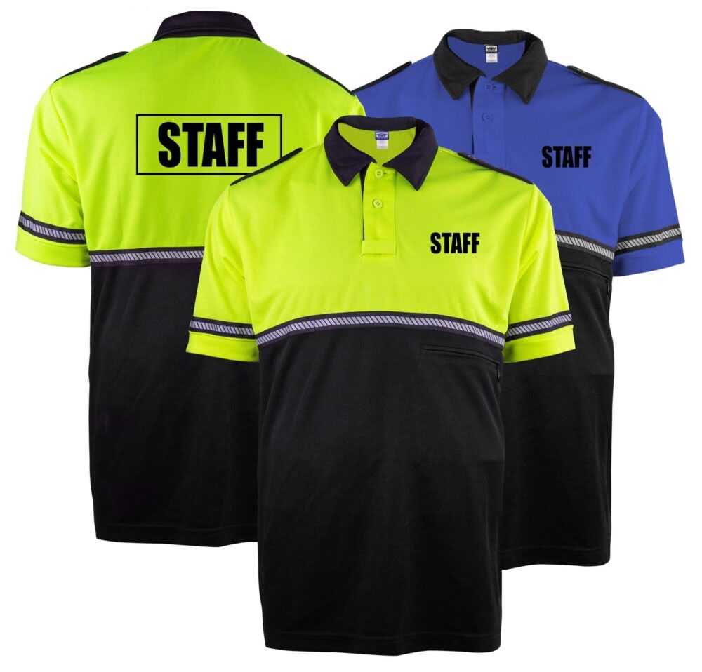 Two-Tone Bike Patrol Uniform Polo Shirt with Reflective Hash Stripes - Bike Patrol Clothing