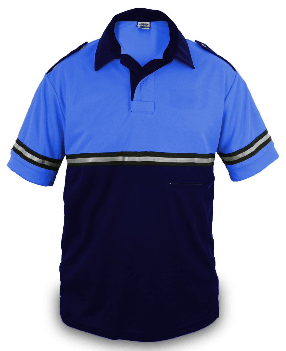 Two-Tone Bike Patrol Uniform Polo Shirt with Zipper Pocket - Bike Patrol Clothing