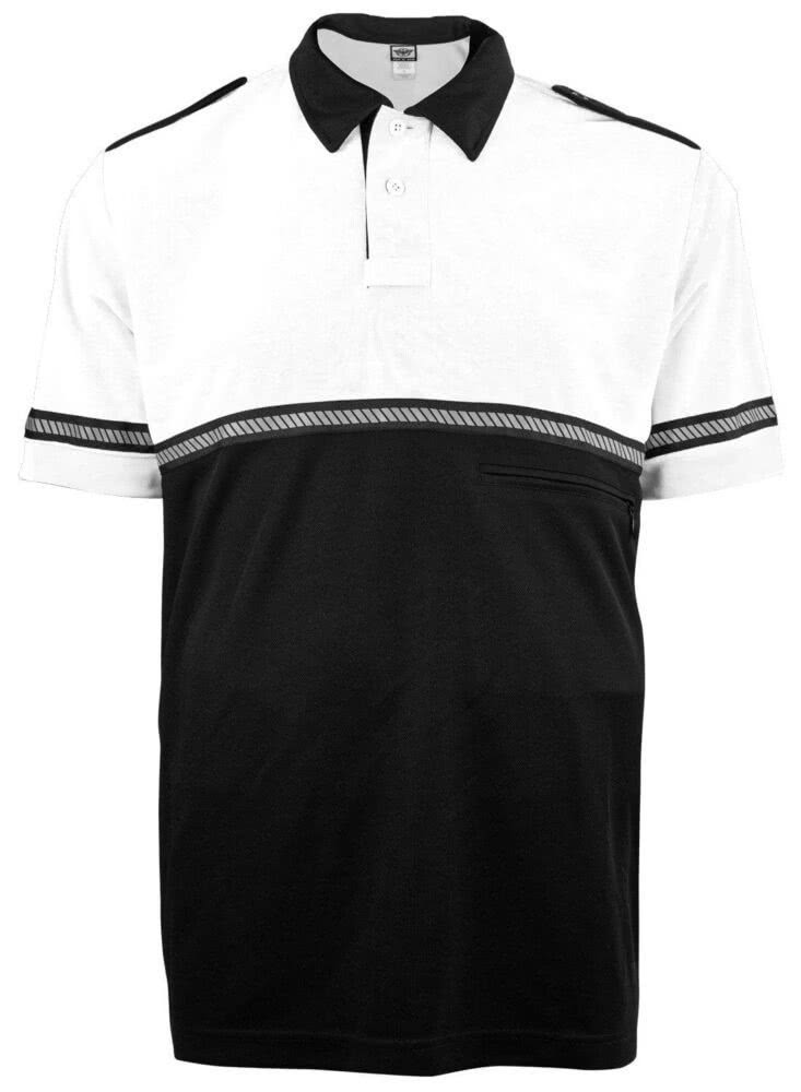 Two-Tone Bike Patrol Uniform Polo Shirt with Reflective Hash Stripes - Bike Patrol Clothing