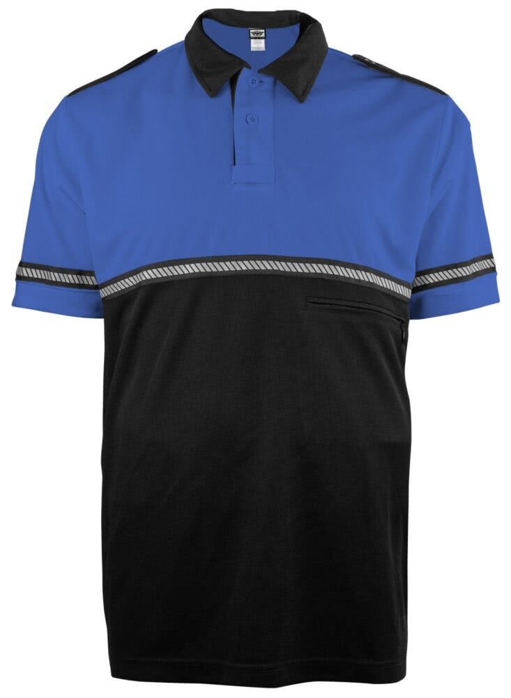Two-Tone Bike Patrol Uniform Polo Shirt with Reflective Hash Stripes - Bike Patrol Clothing