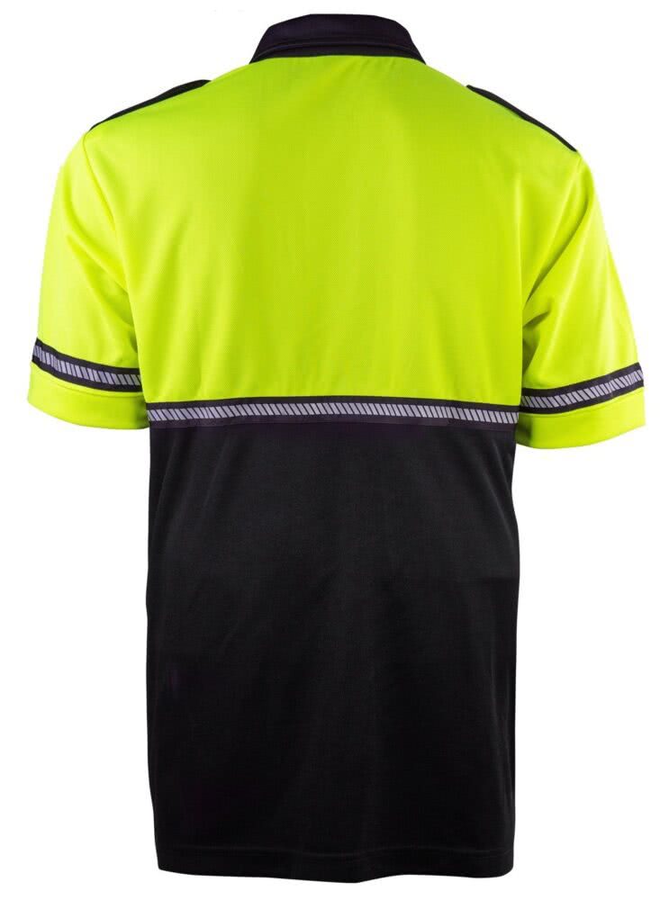 Two-Tone Bike Patrol Uniform Polo Shirt with Reflective Hash Stripes - Bike Patrol Clothing