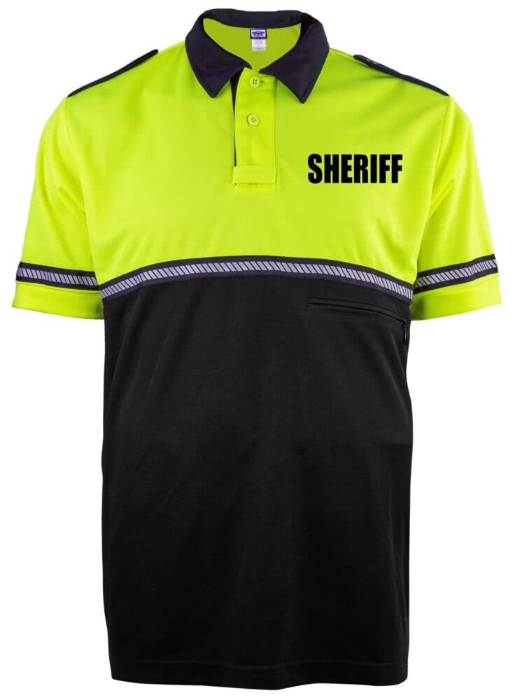 Two-Tone Bike Patrol Uniform Polo Shirt with Reflective Hash Stripes - Bike Patrol Clothing