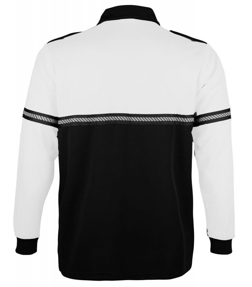 Two-Tone Long Sleeve Bike Patrol Uniform Polo Shirt with Reflective Hash Stripes - Bike Patrol Clothing