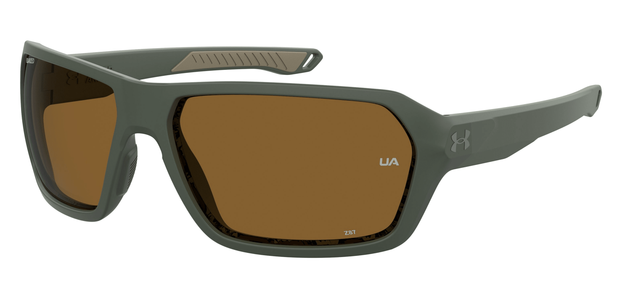 Under Armour UA Recon ANSI Z87.1 Mt Baroque sage green sunglasses, three-quarter side view