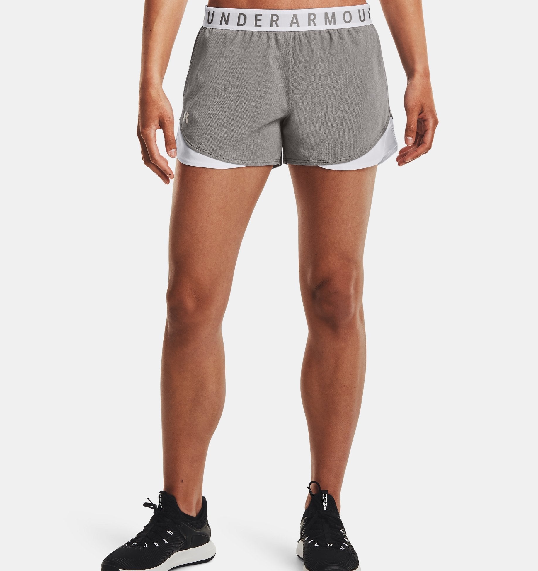 Under Armour Women's UA Play Up 3.0 Shorts 1344552 - True Gray Heather, M