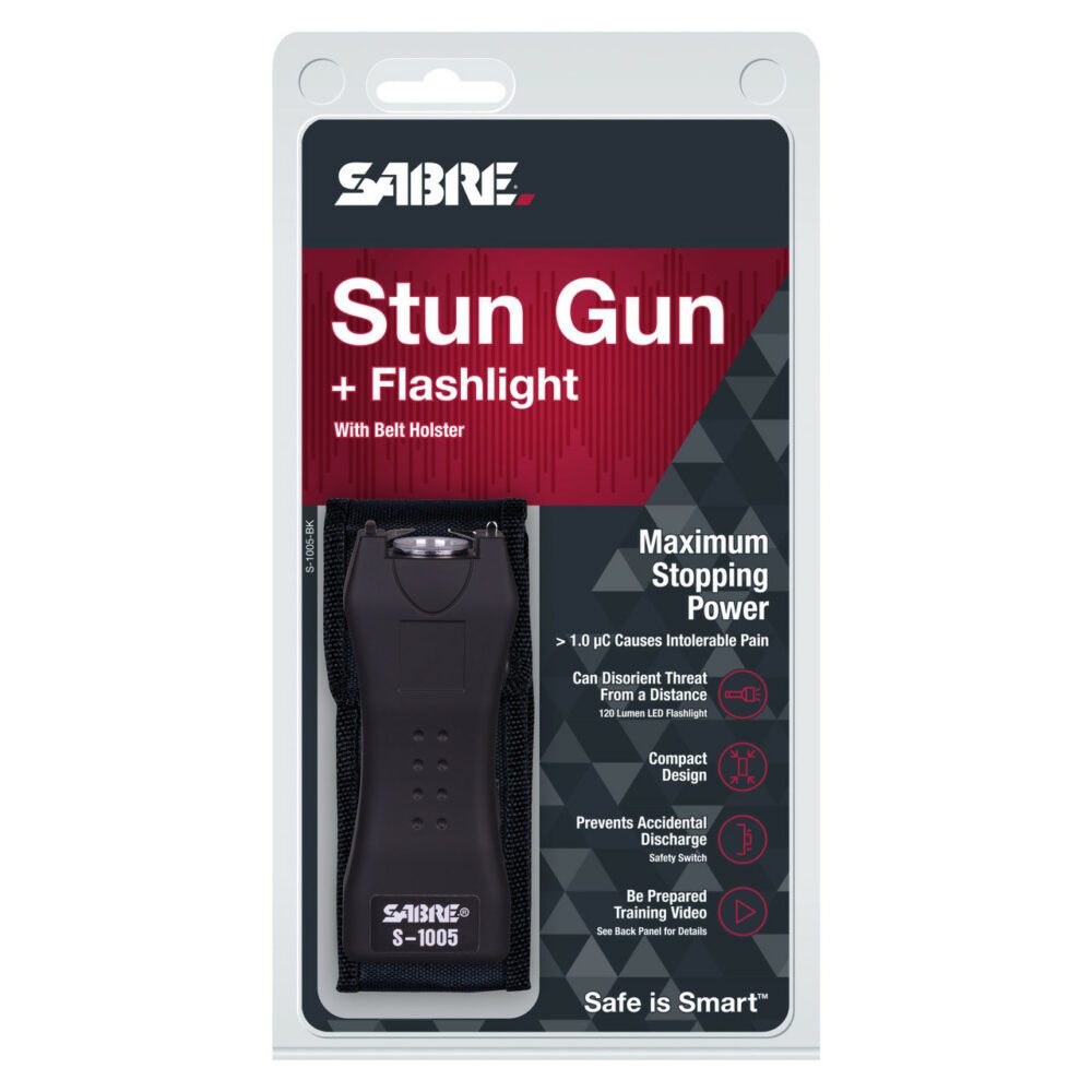 Sabre Dual Capacitor Stun Gun with LED Flashlight - Other Stun Guns