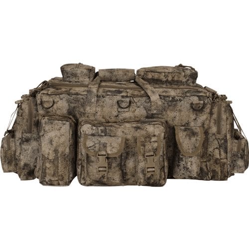 Voodoo Tactical Mini Mojo Load-Out Bag in VTC camo, front view showing pouches and compression straps