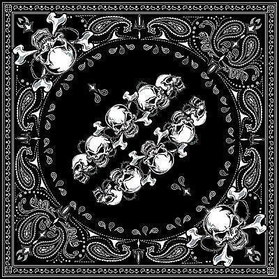Zan Headgear Bandanna - Skull Row, Cotton