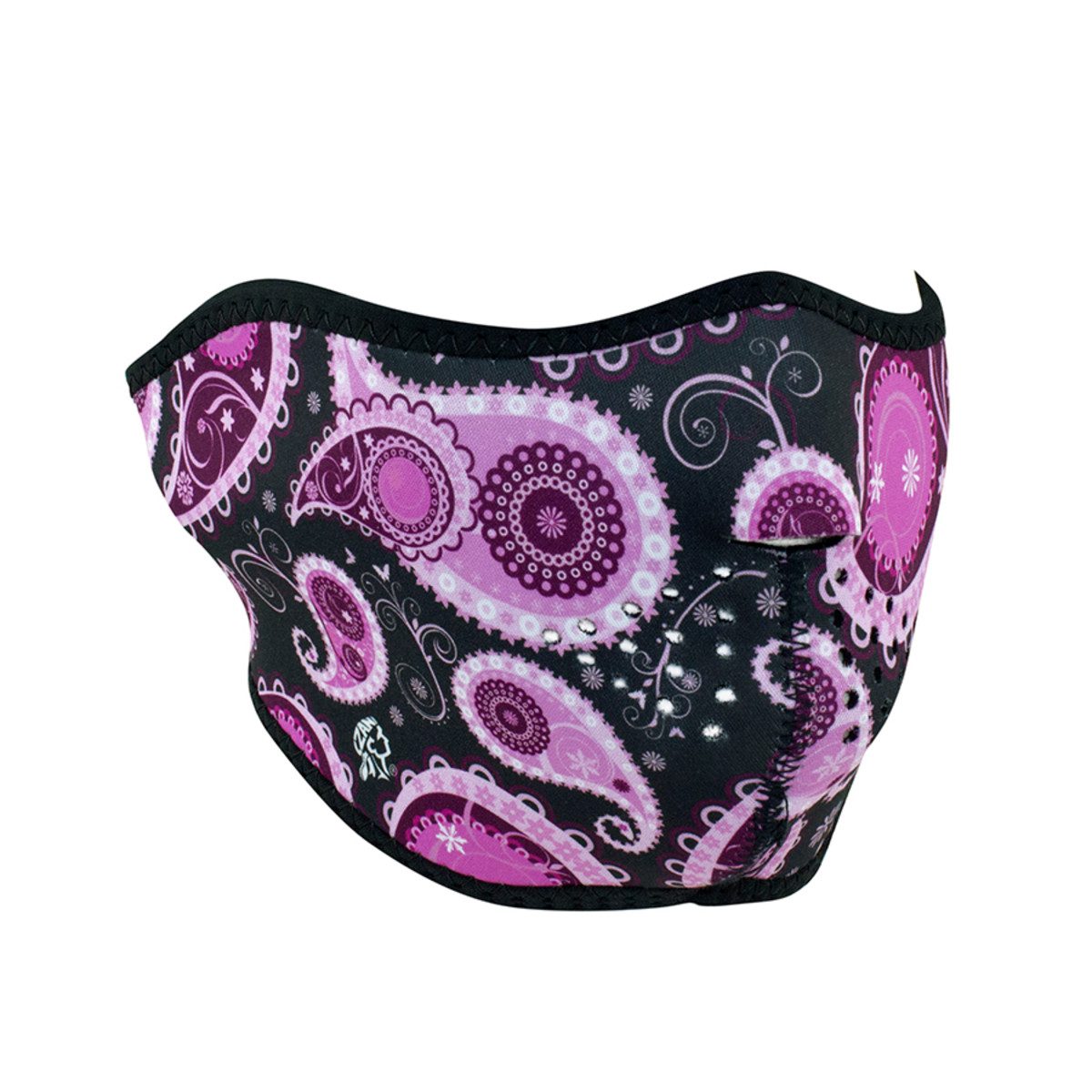 Zan Headgear Neoprene Half-Face Mask - Purple Paisley