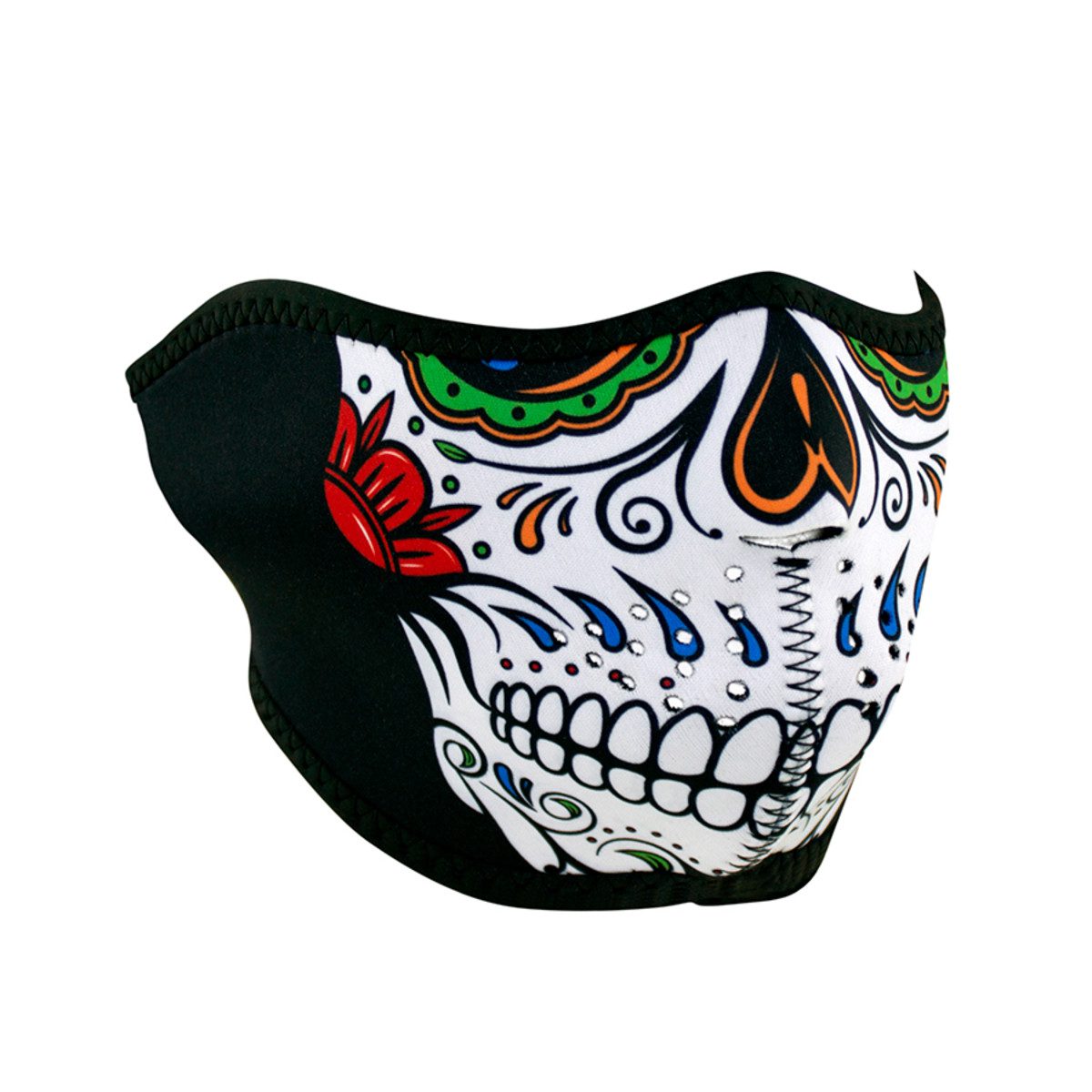 Zan Headgear Neoprene Half-Face Mask - Muerte Skull